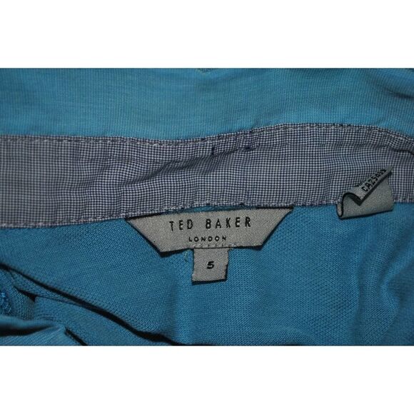 Ted Baker Blue Gray Polo Shirt - 5 (L) - Picture 3 of 3
